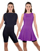 Solid Lycra Convertible Dress Tank Bikeshort
