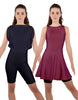 Solid Lycra Convertible Dress Tank Bikeshort