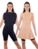 Solid Lycra Convertible Dress Tank Bikeshort