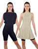 Solid Lycra Convertible Dress Tank Bikeshort