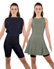 Solid Lycra Convertible Dress Tank Bikeshort