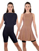 Solid Lycra Convertible Dress Tank Bikeshort