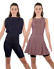 Solid Lycra Convertible Dress Tank Bikeshort