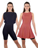 Solid Lycra Convertible Dress Tank Bikeshort
