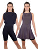 Solid Lycra Convertible Dress Tank Bikeshort