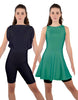 Solid Lycra Convertible Dress Tank Bikeshort