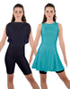 Solid Lycra Convertible Dress Tank Bikeshort