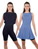 Solid Lycra Convertible Dress Tank Bikeshort