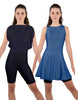 Solid Lycra Convertible Dress Tank Bikeshort