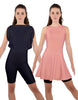 Solid Lycra Convertible Dress Tank Bikeshort