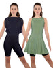 Solid Lycra Convertible Dress Tank Bikeshort