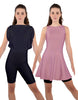 Solid Lycra Convertible Dress Tank Bikeshort