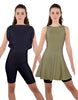 Solid Lycra Convertible Dress Tank Bikeshort
