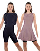 Solid Lycra Convertible Dress Tank Bikeshort
