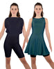 Solid Lycra Convertible Dress Tank Bikeshort