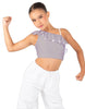 Solid Lycra One Shoulder Crop Top with Ruffle