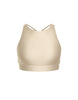 Solid Lycra High Neck Spaghetti Strap Crop