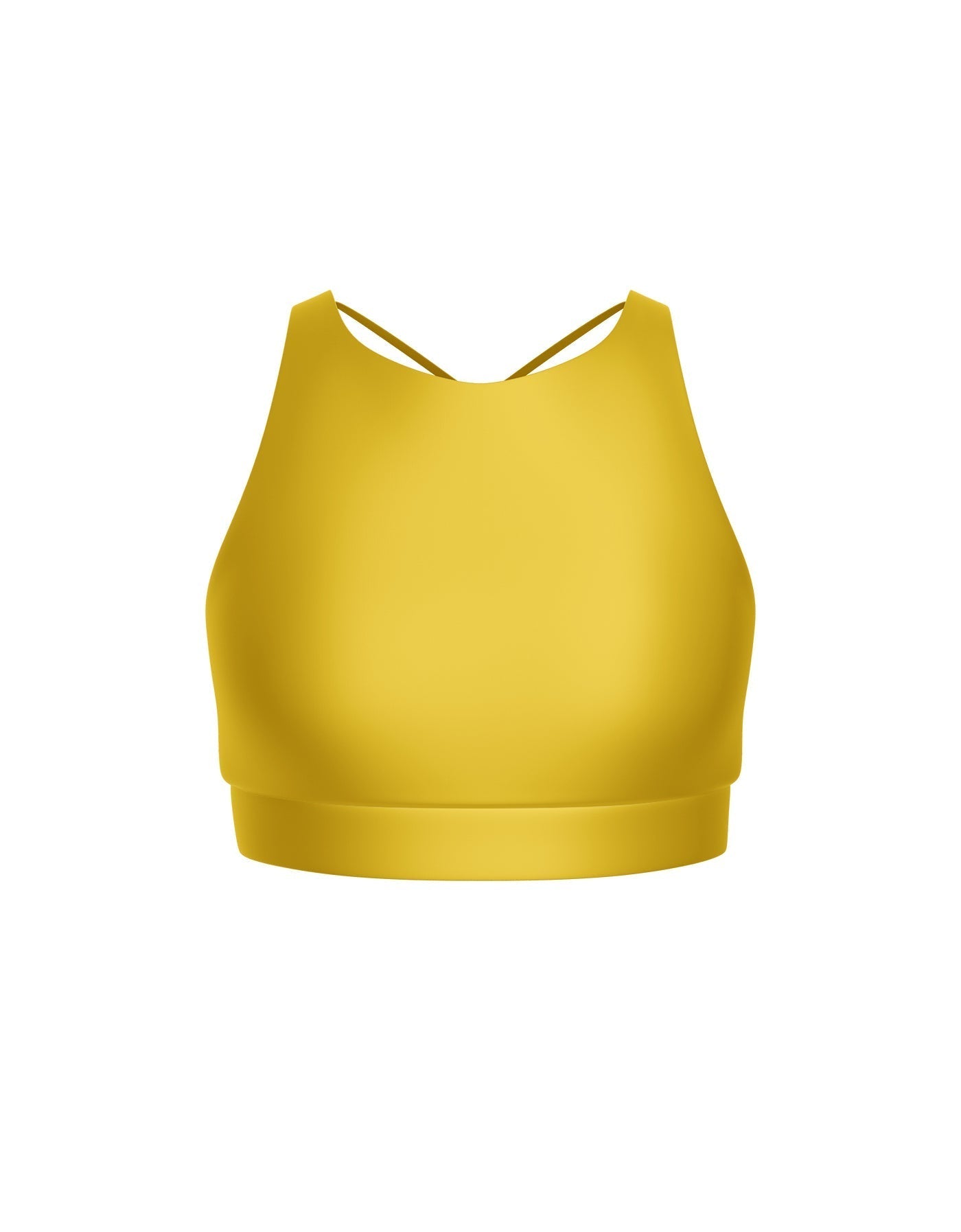 Solid Lycra High Neck Spaghetti Strap Crop