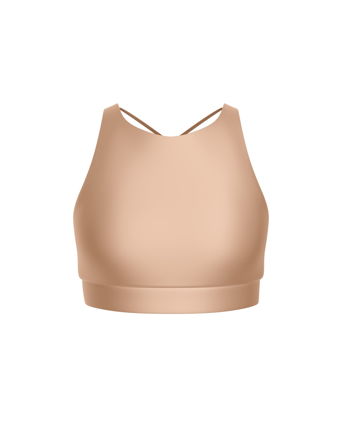 Solid Lycra High Neck Spaghetti Strap Crop