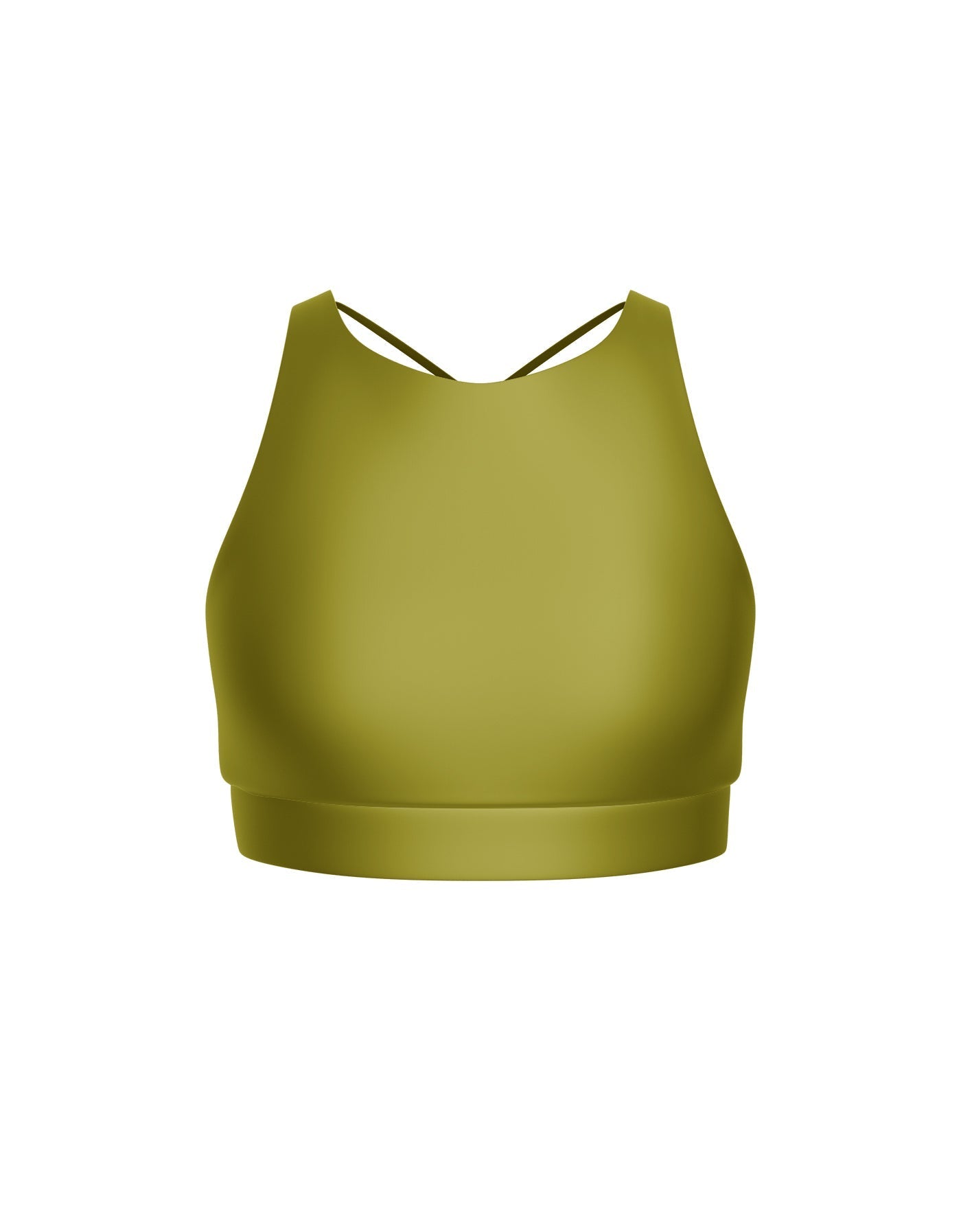 Solid Lycra High Neck Spaghetti Strap Crop