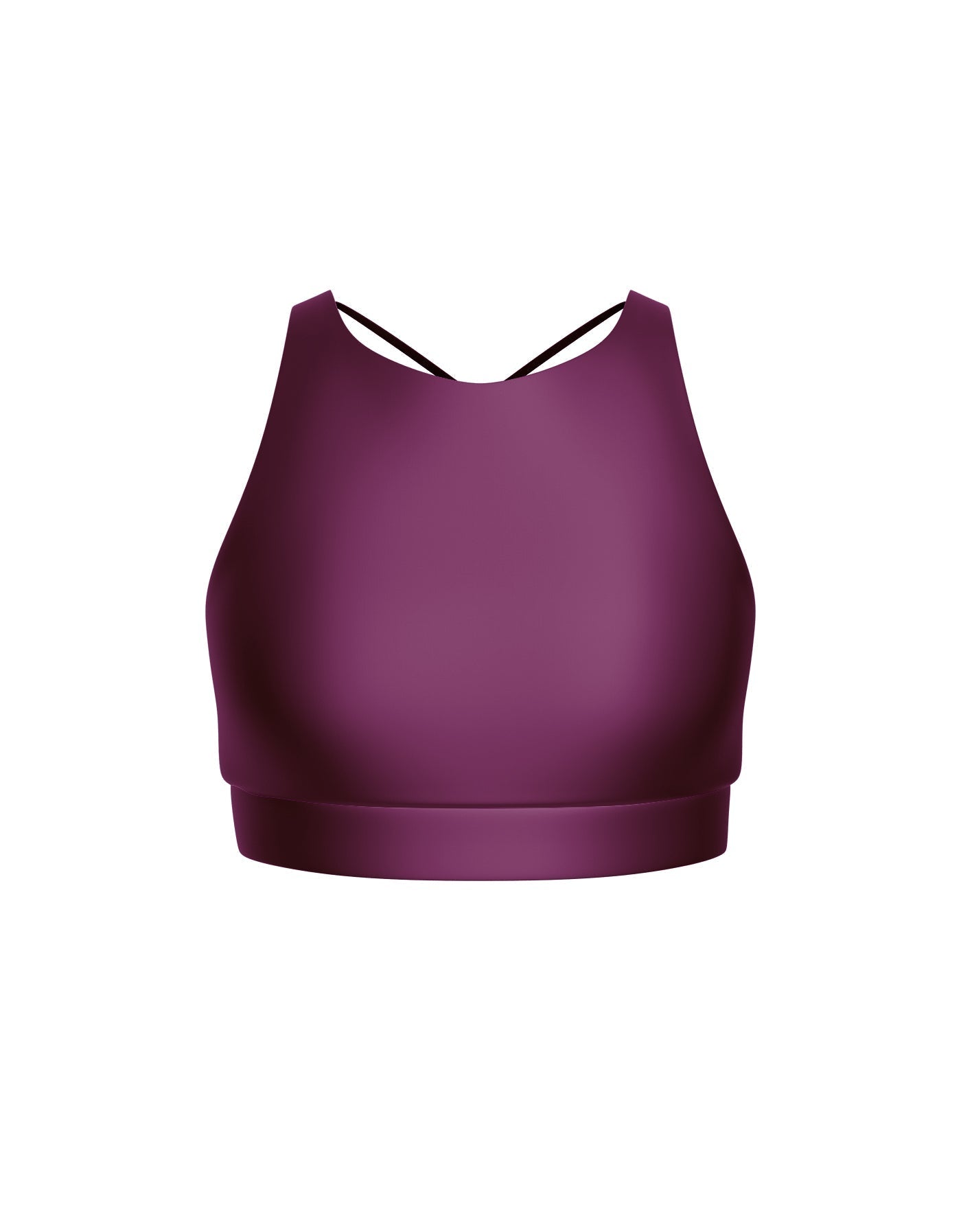Solid Lycra High Neck Spaghetti Strap Crop
