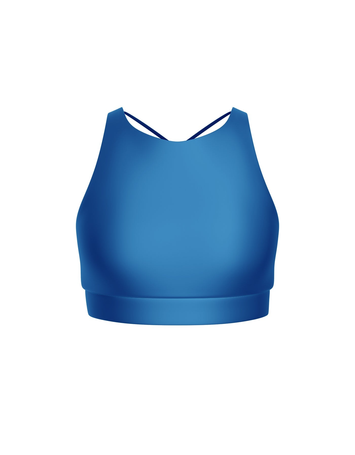 Solid Lycra High Neck Spaghetti Strap Crop