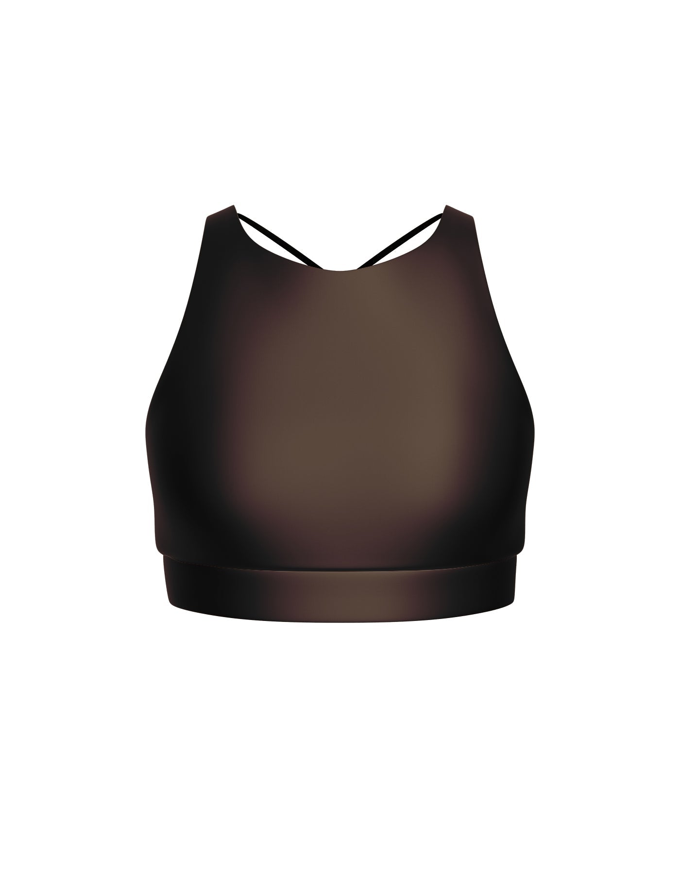 Solid Lycra High Neck Spaghetti Strap Crop
