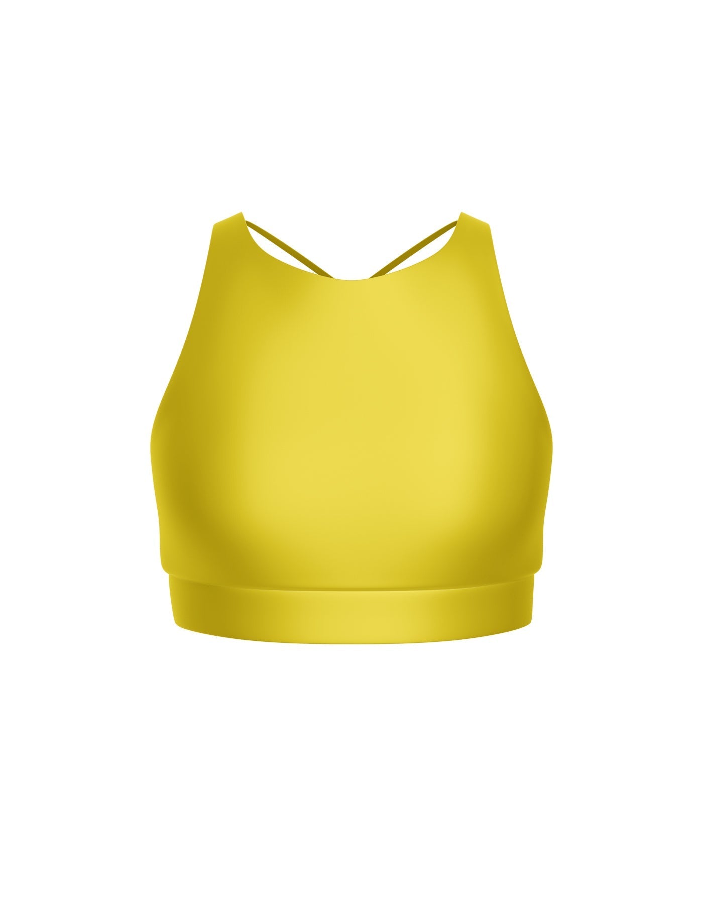 Solid Lycra High Neck Spaghetti Strap Crop