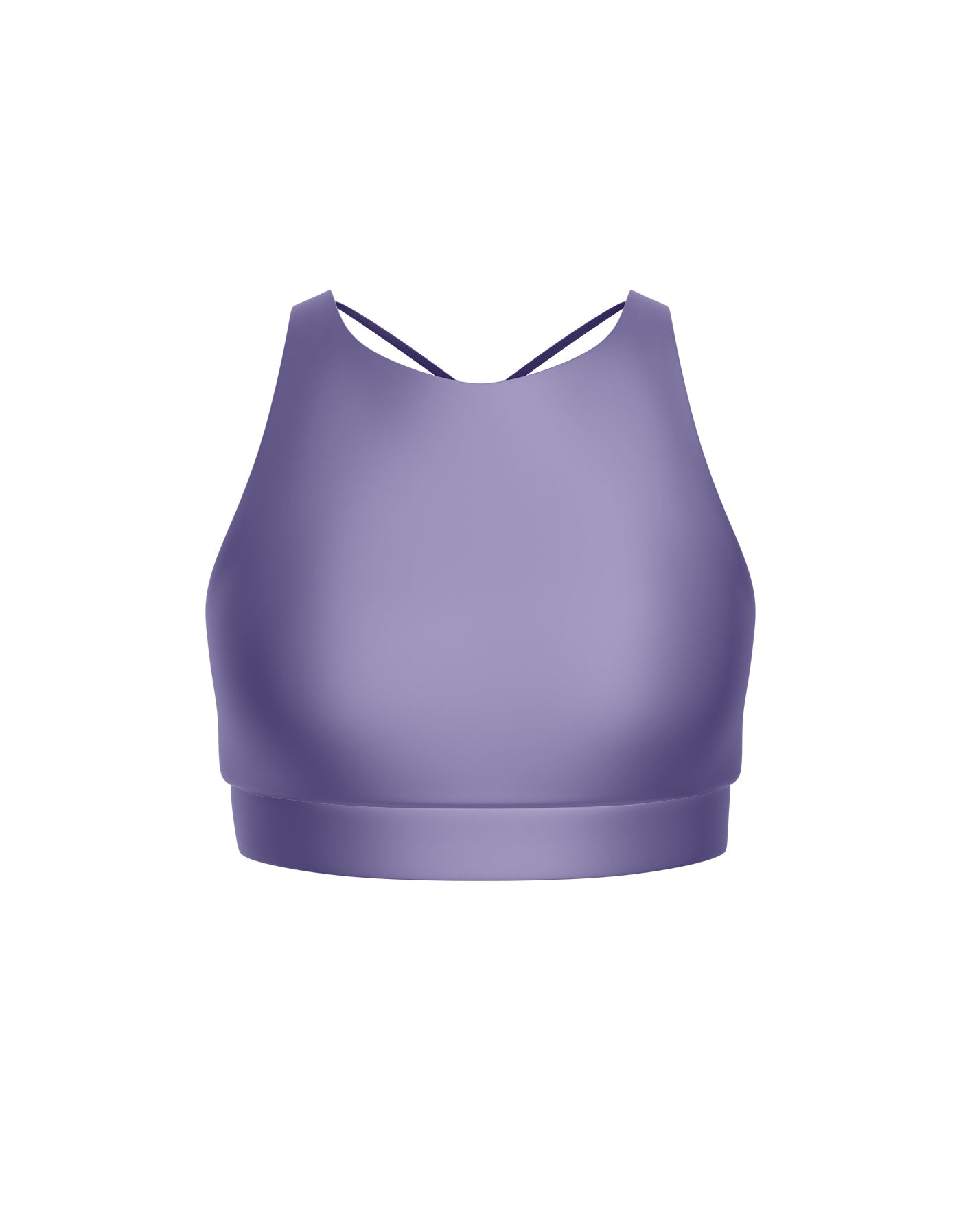 Solid Lycra High Neck Spaghetti Strap Crop