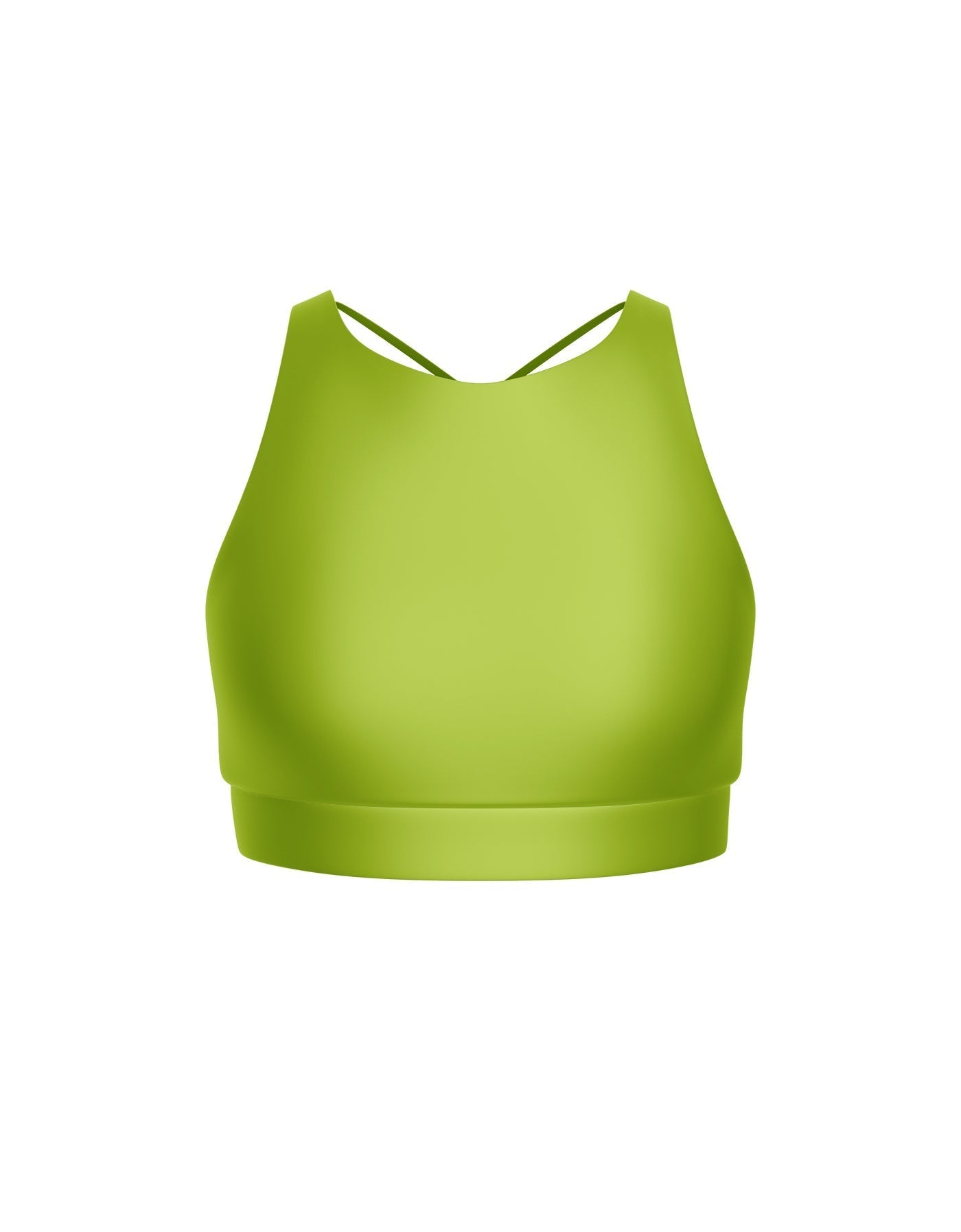 Solid Lycra High Neck Spaghetti Strap Crop