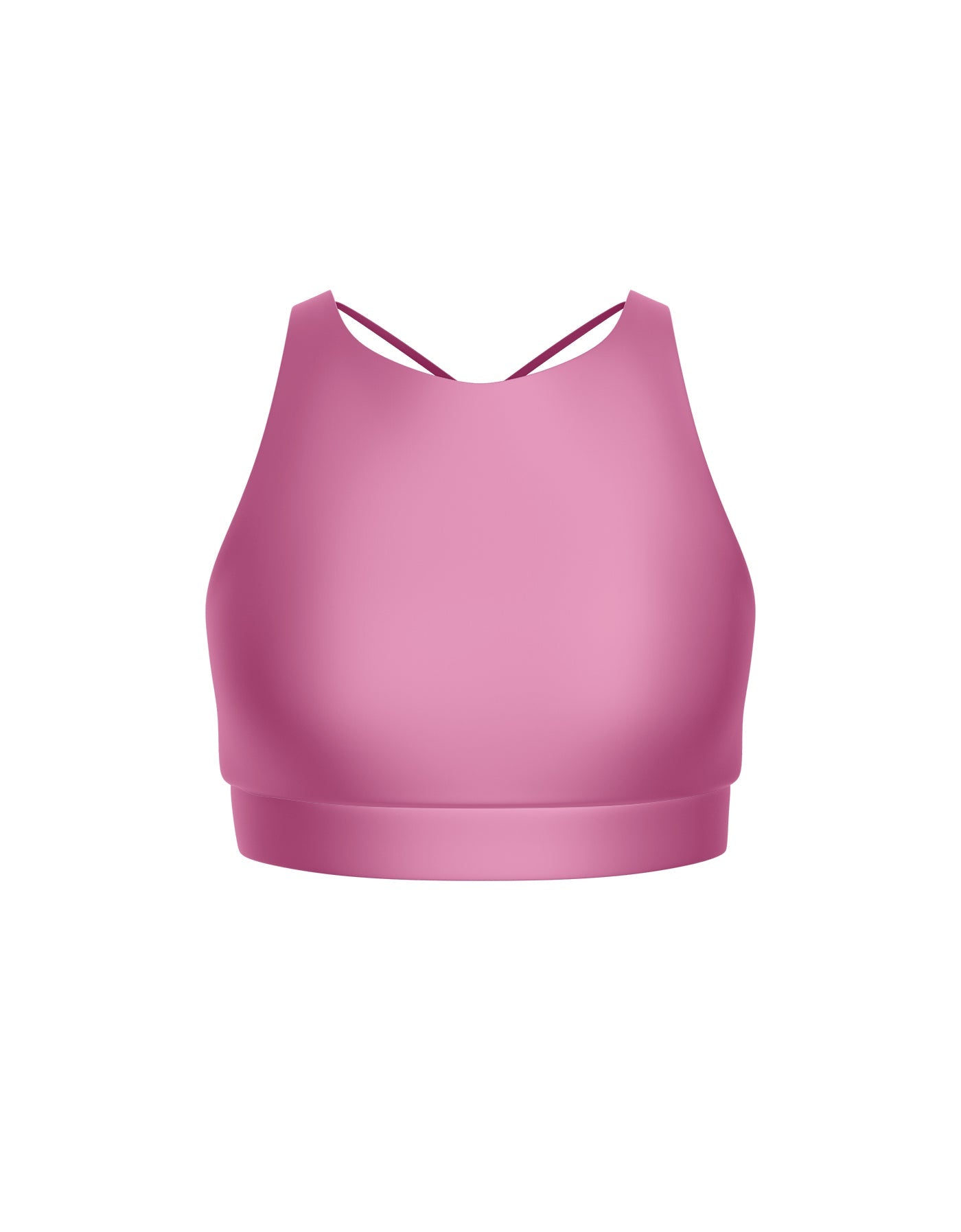 Solid Lycra High Neck Spaghetti Strap Crop