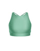 Solid Lycra High Neck Spaghetti Strap Crop