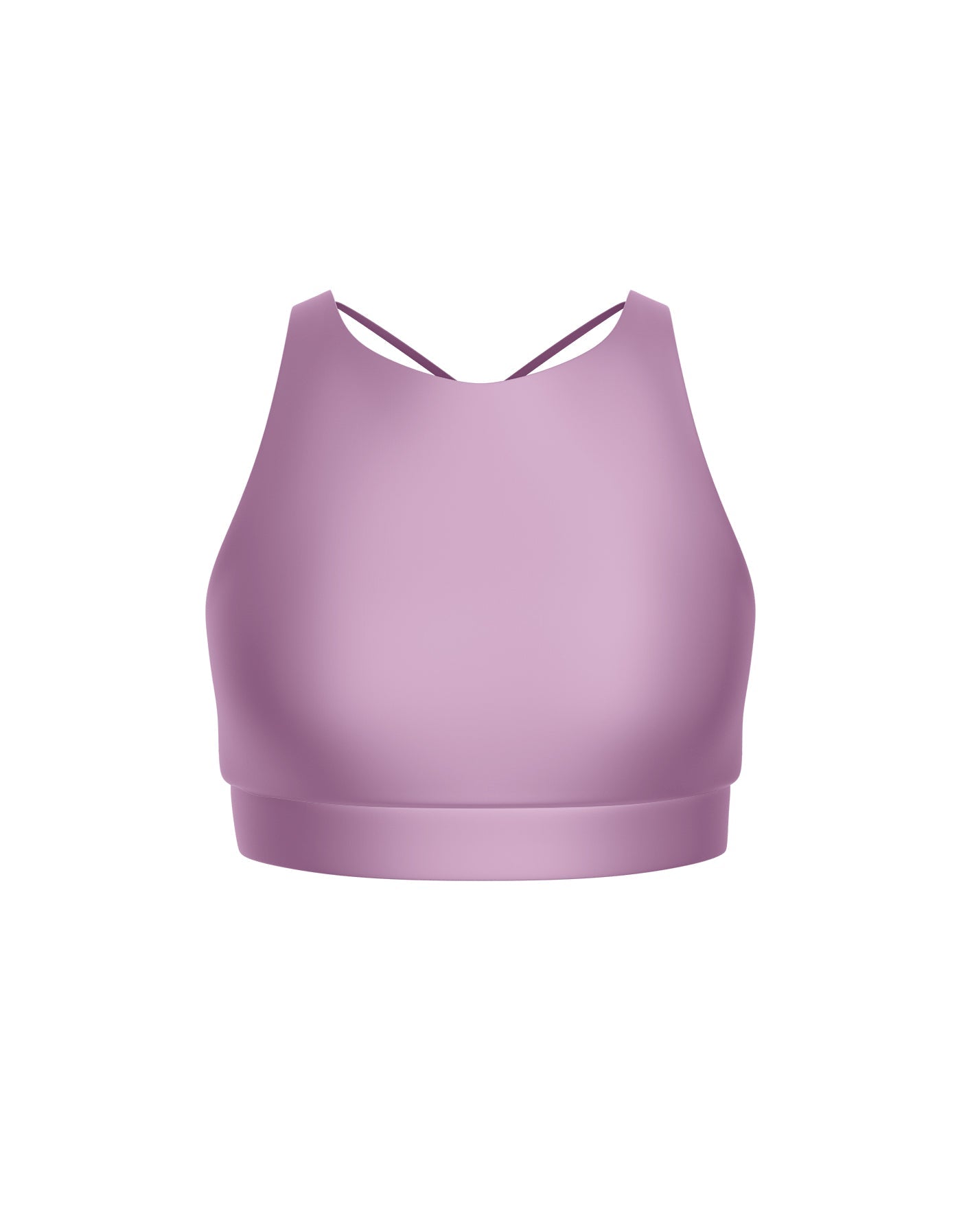 Solid Lycra High Neck Spaghetti Strap Crop