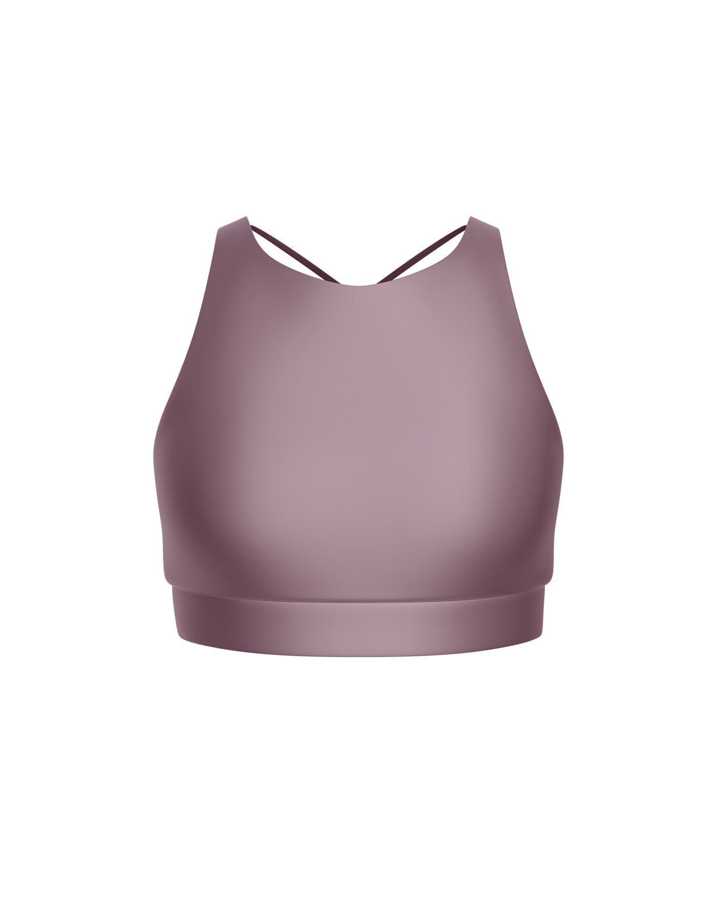 Solid Lycra High Neck Spaghetti Strap Crop