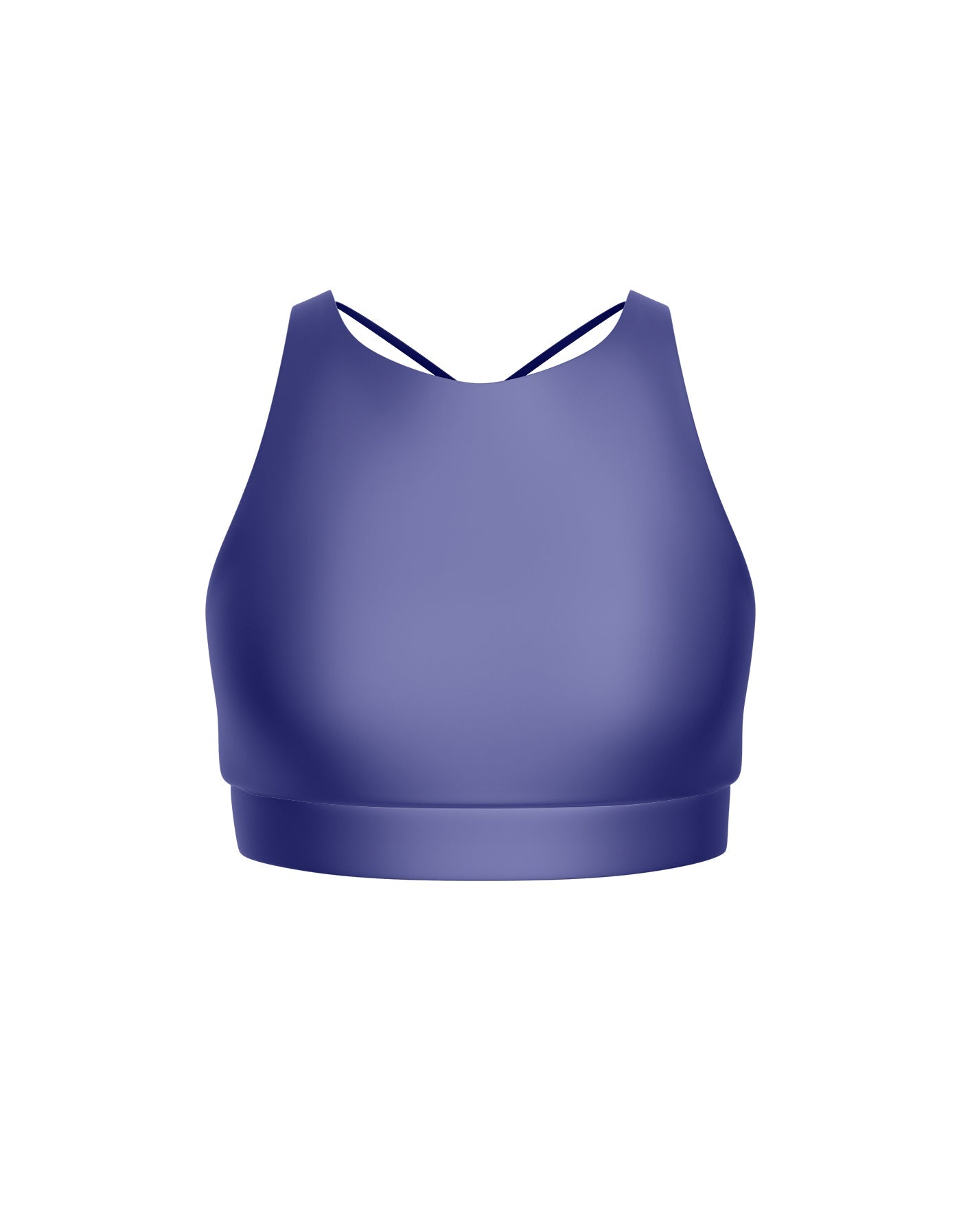 Solid Lycra High Neck Spaghetti Strap Crop