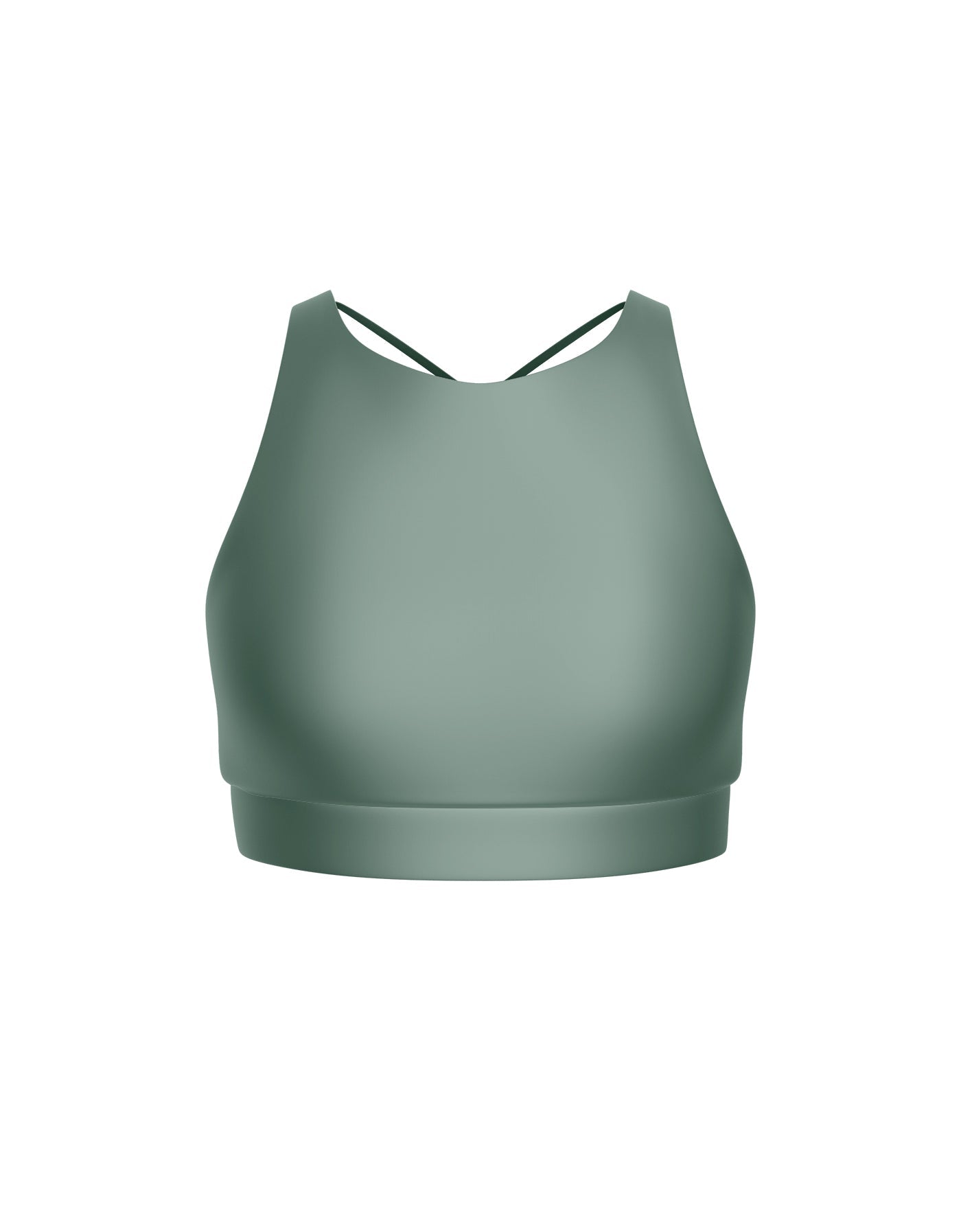 Solid Lycra High Neck Spaghetti Strap Crop