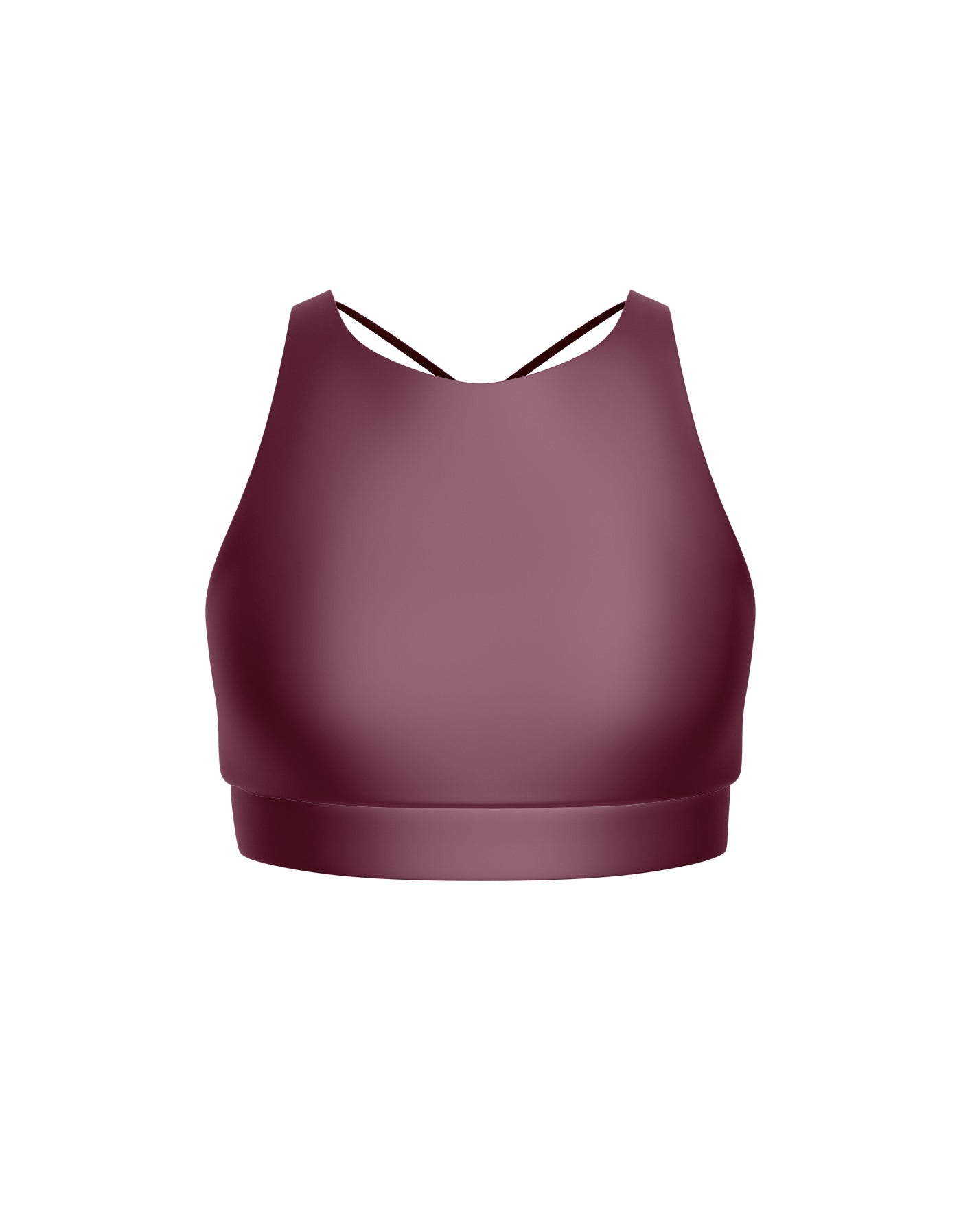 Solid Lycra High Neck Spaghetti Strap Crop
