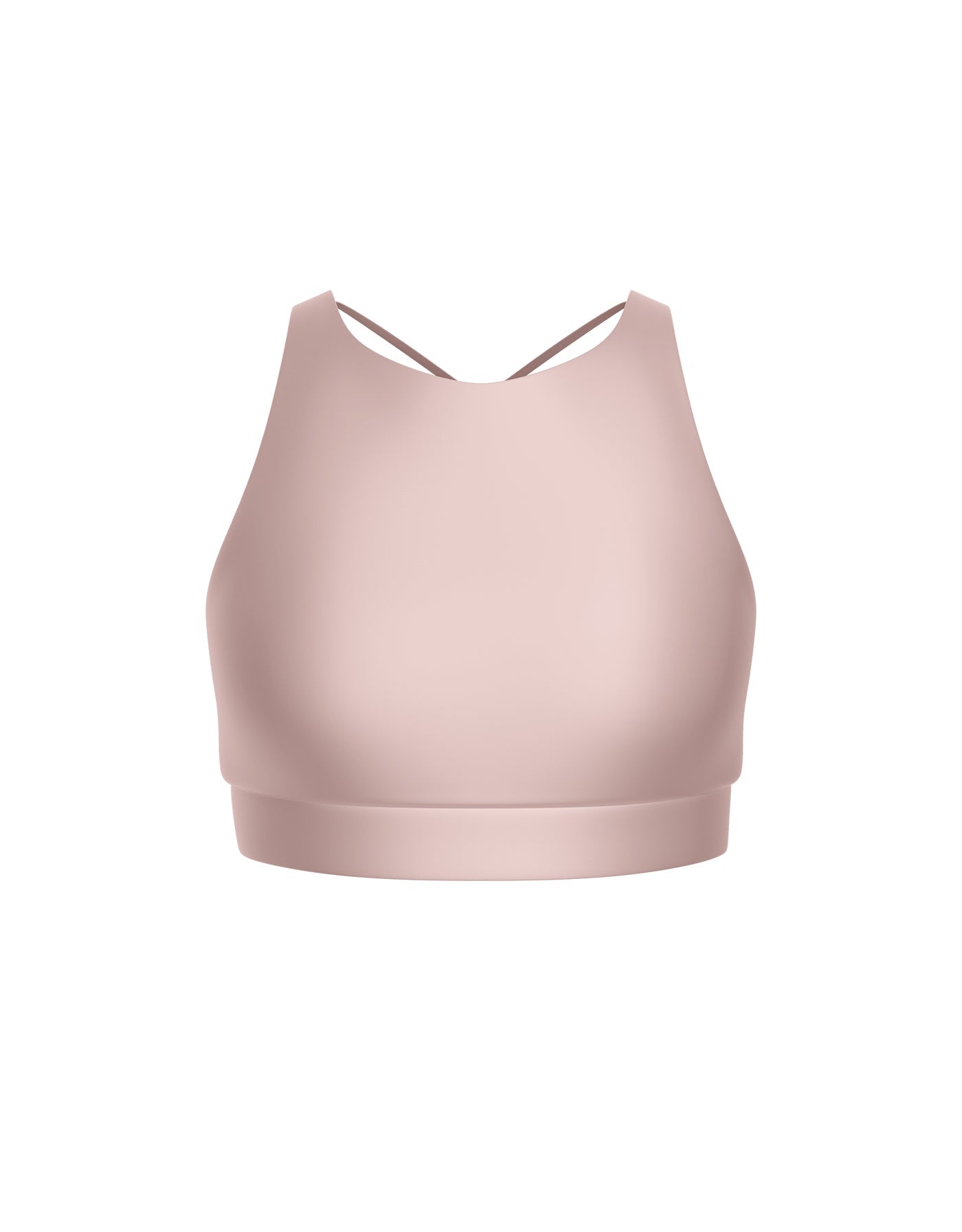 Solid Lycra High Neck Spaghetti Strap Crop