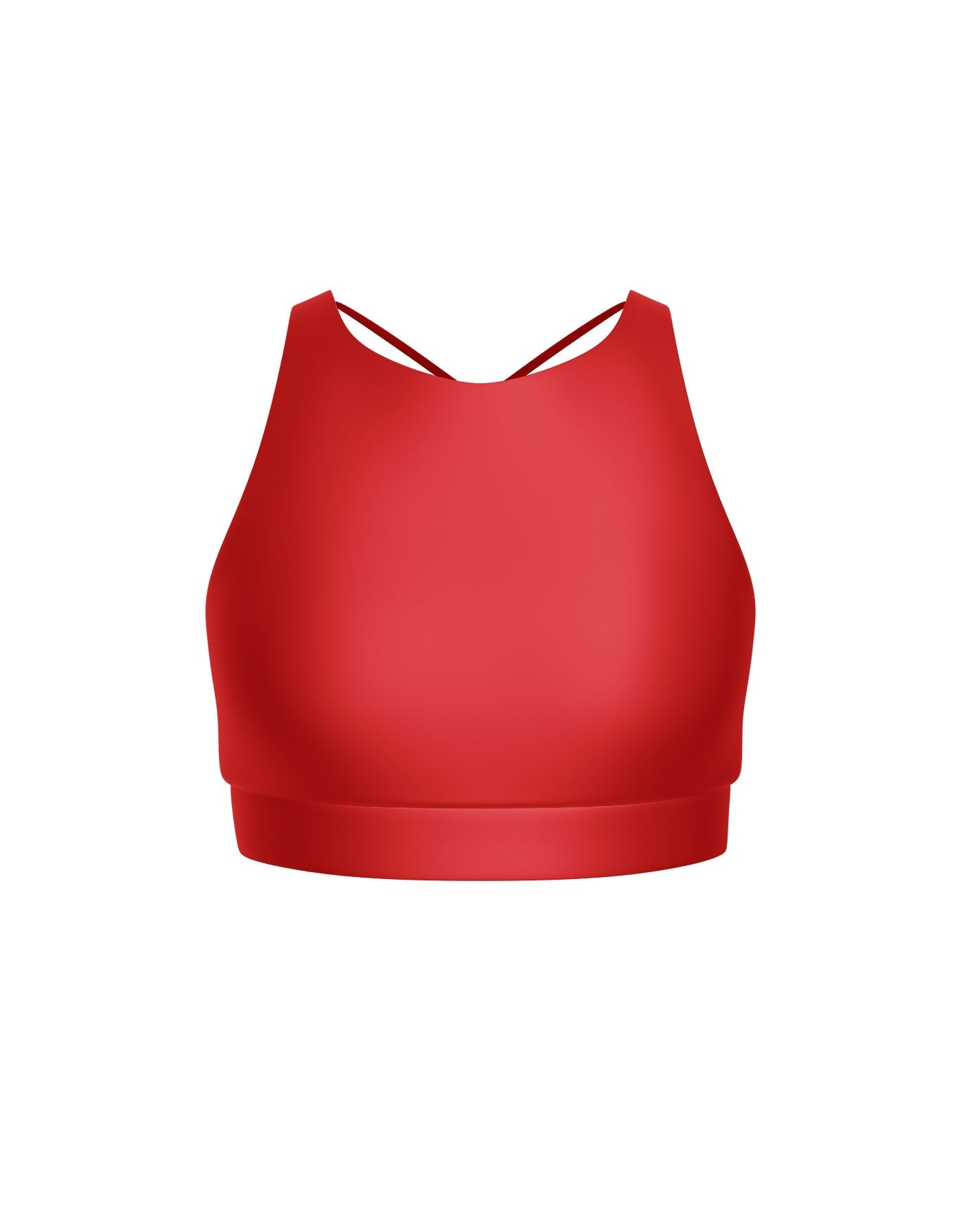 Solid Lycra High Neck Spaghetti Strap Crop