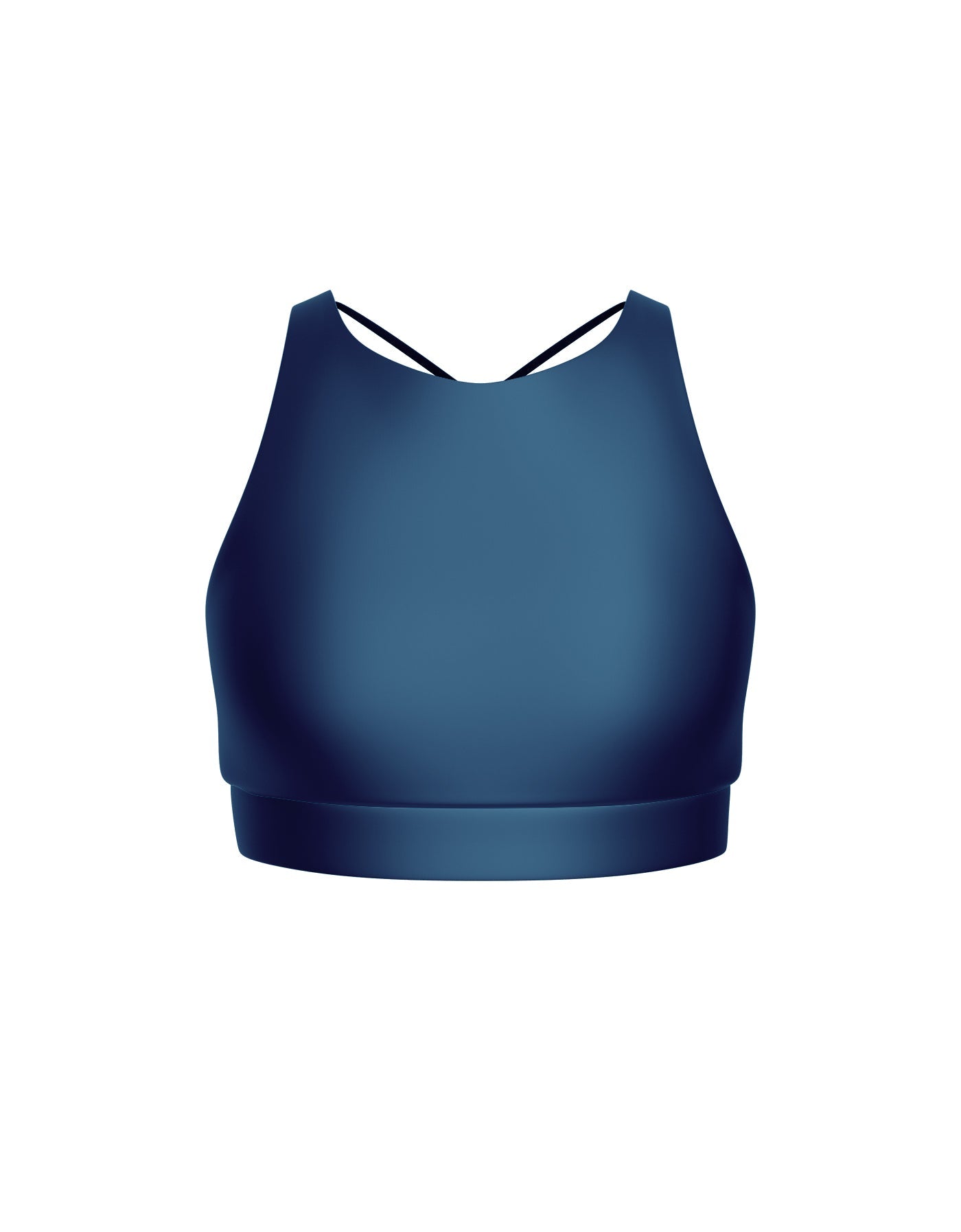 Solid Lycra High Neck Spaghetti Strap Crop