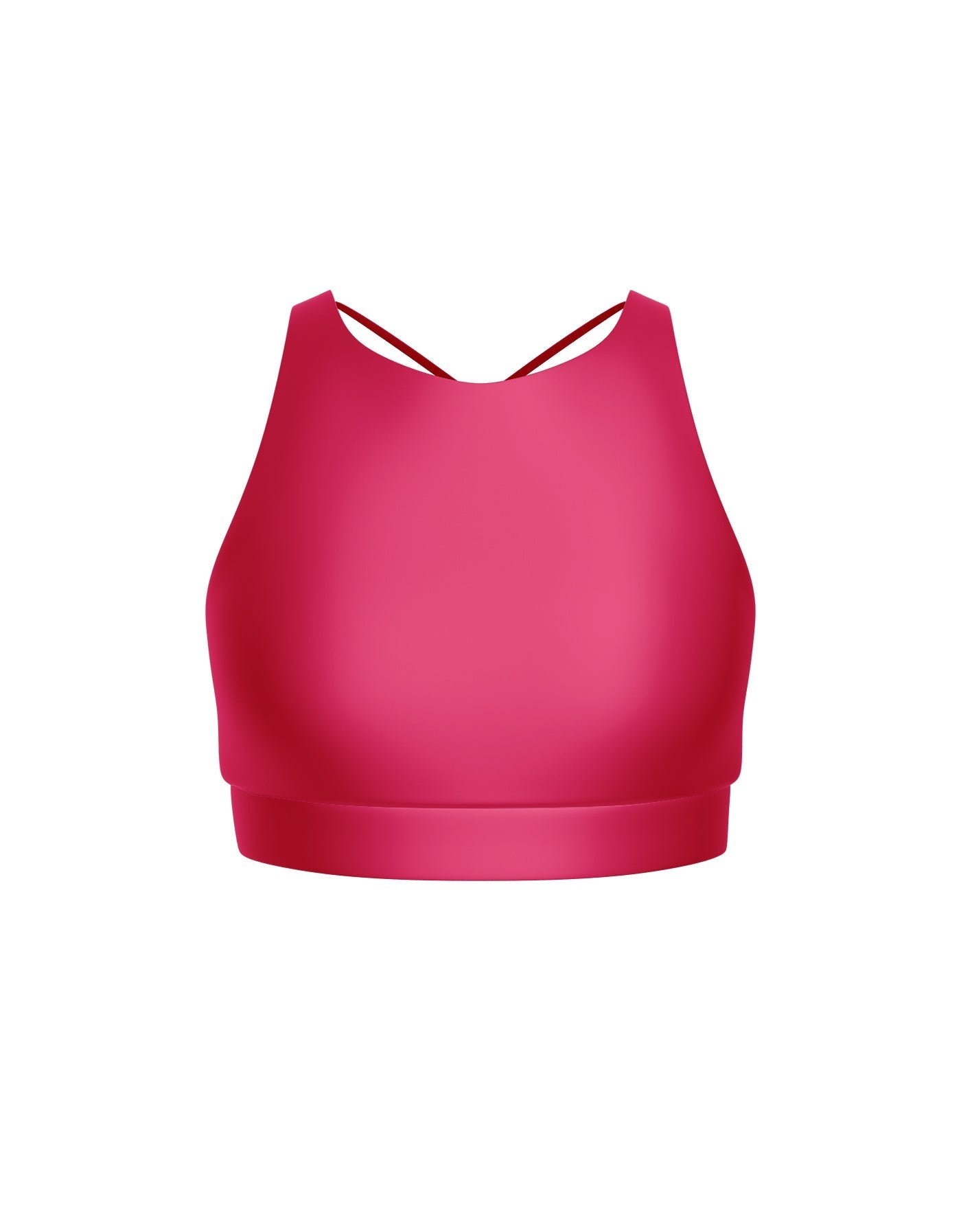Solid Lycra High Neck Spaghetti Strap Crop