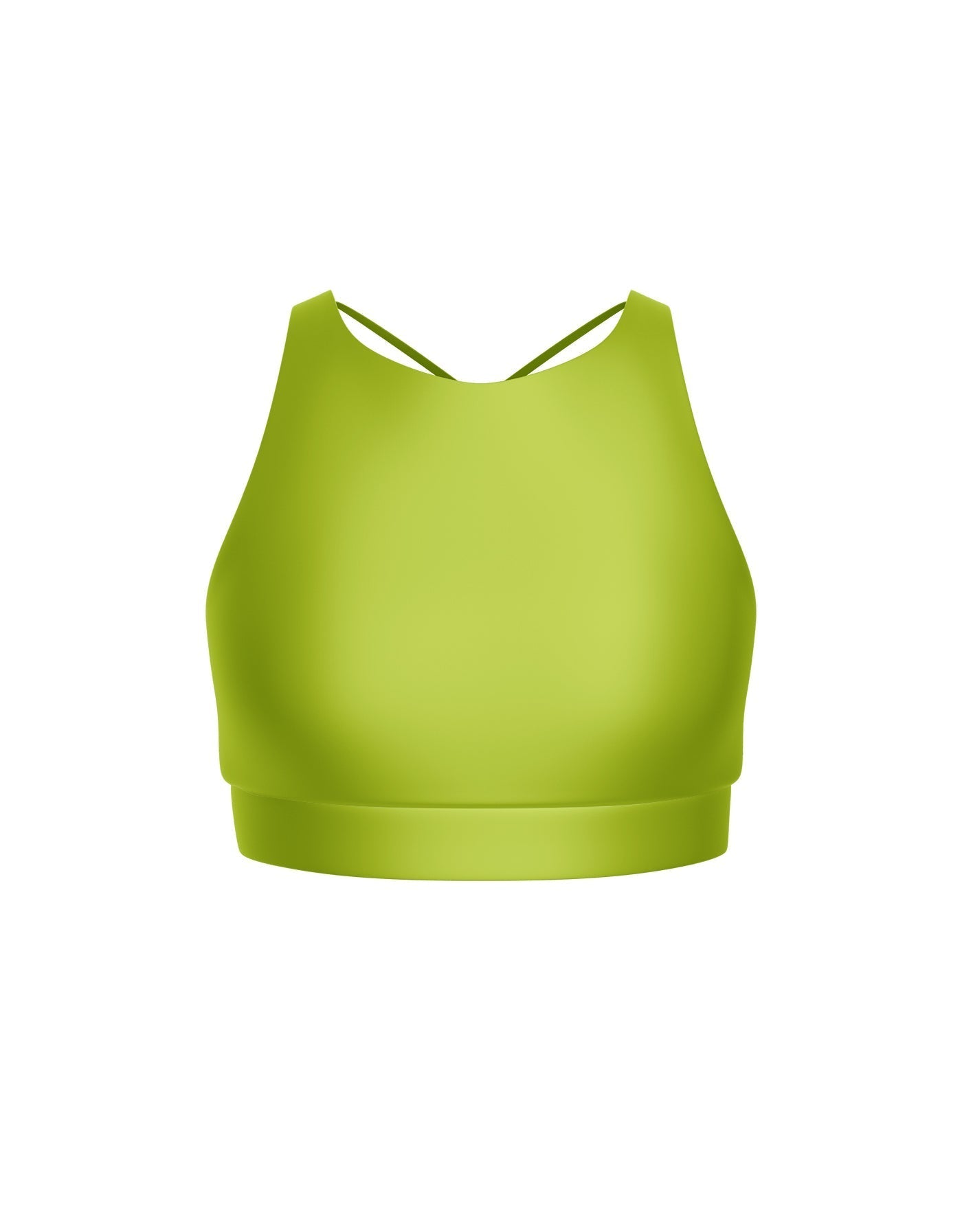 Solid Lycra High Neck Spaghetti Strap Crop
