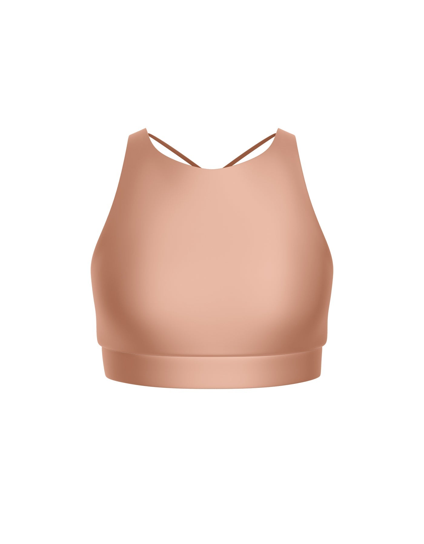 Solid Lycra High Neck Spaghetti Strap Crop