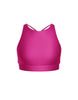 Solid Lycra High Neck Spaghetti Strap Crop