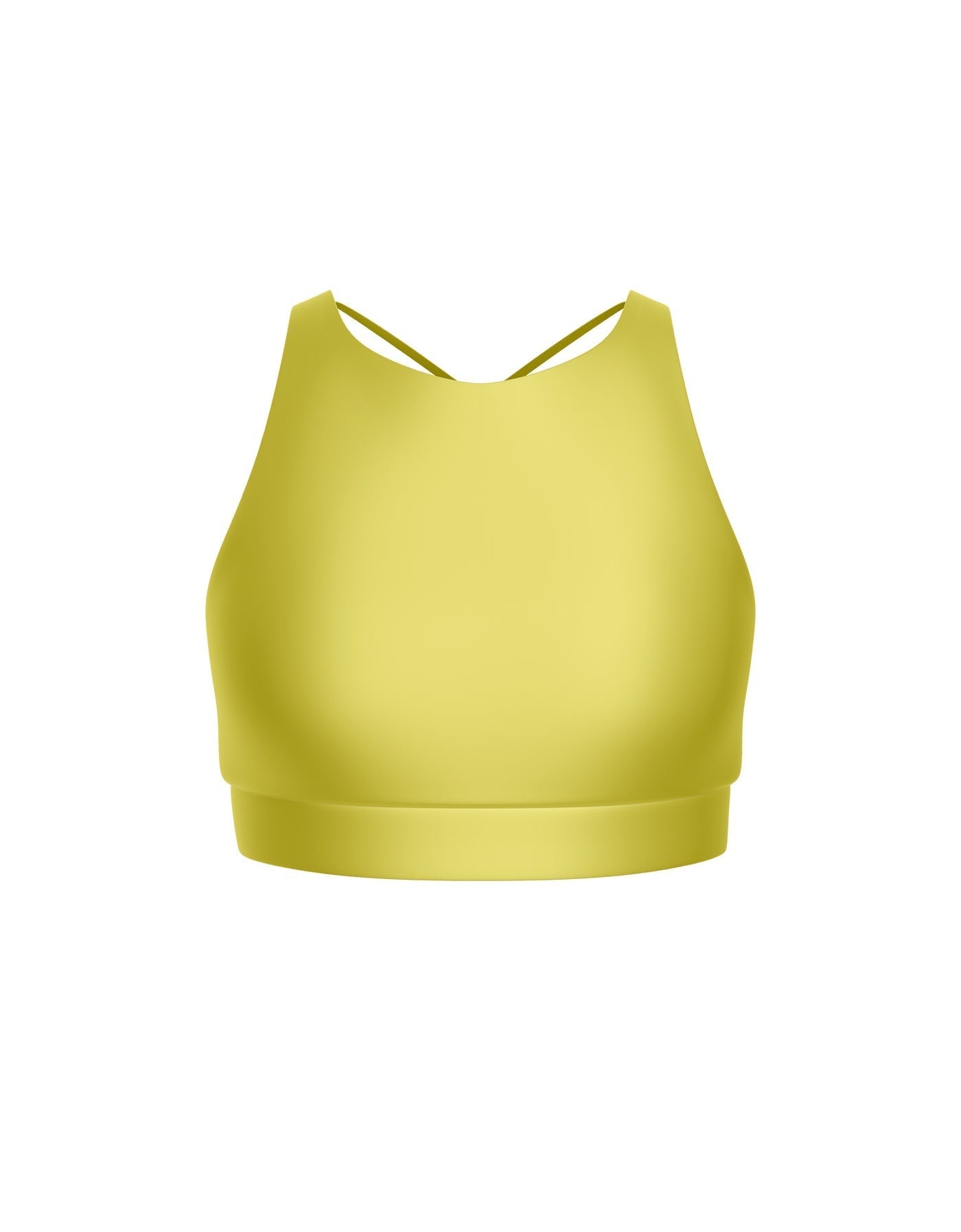 Solid Lycra High Neck Spaghetti Strap Crop