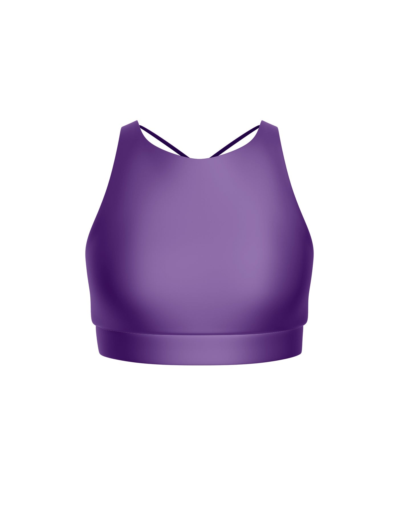 Solid Lycra High Neck Spaghetti Strap Crop