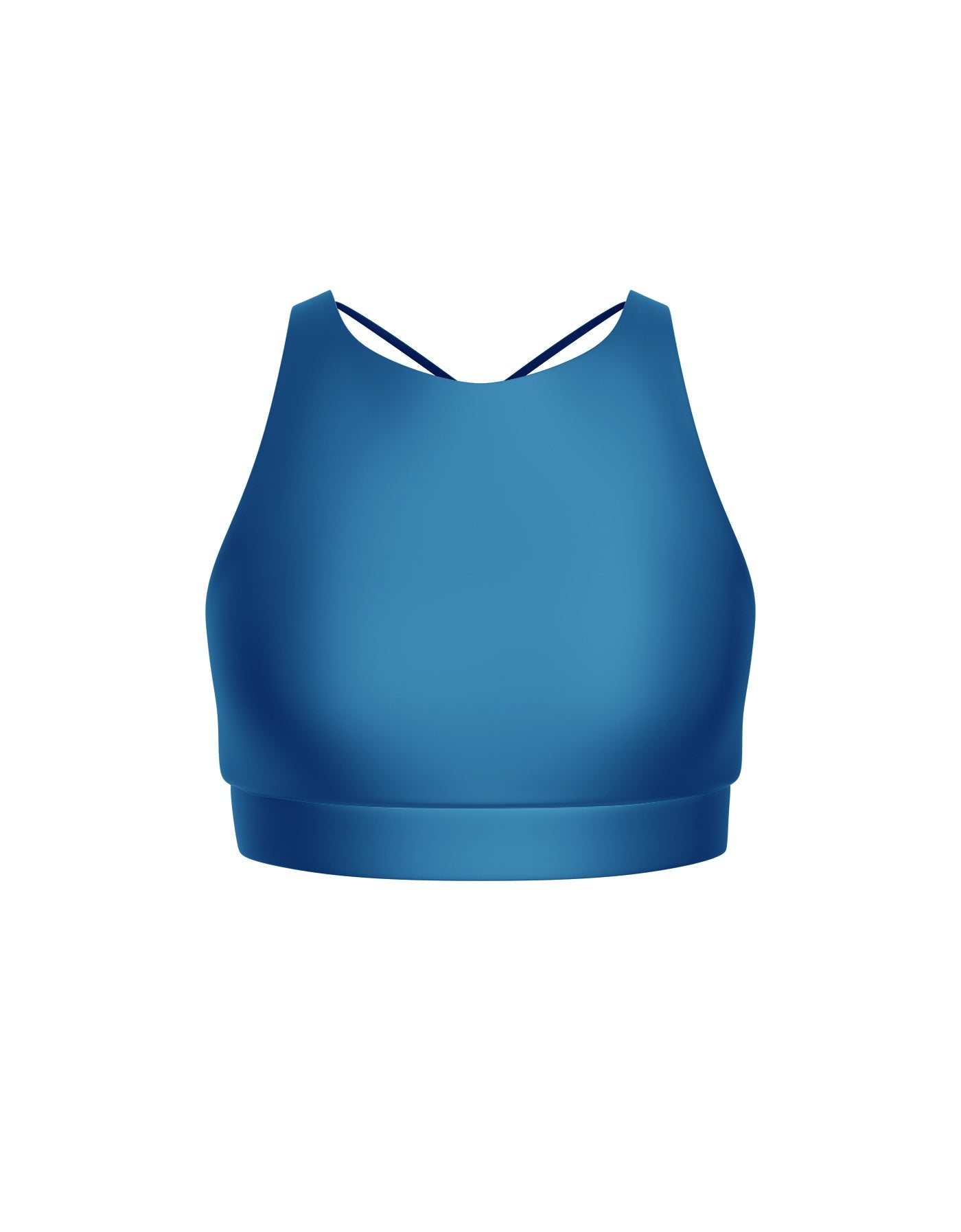 Solid Lycra High Neck Spaghetti Strap Crop
