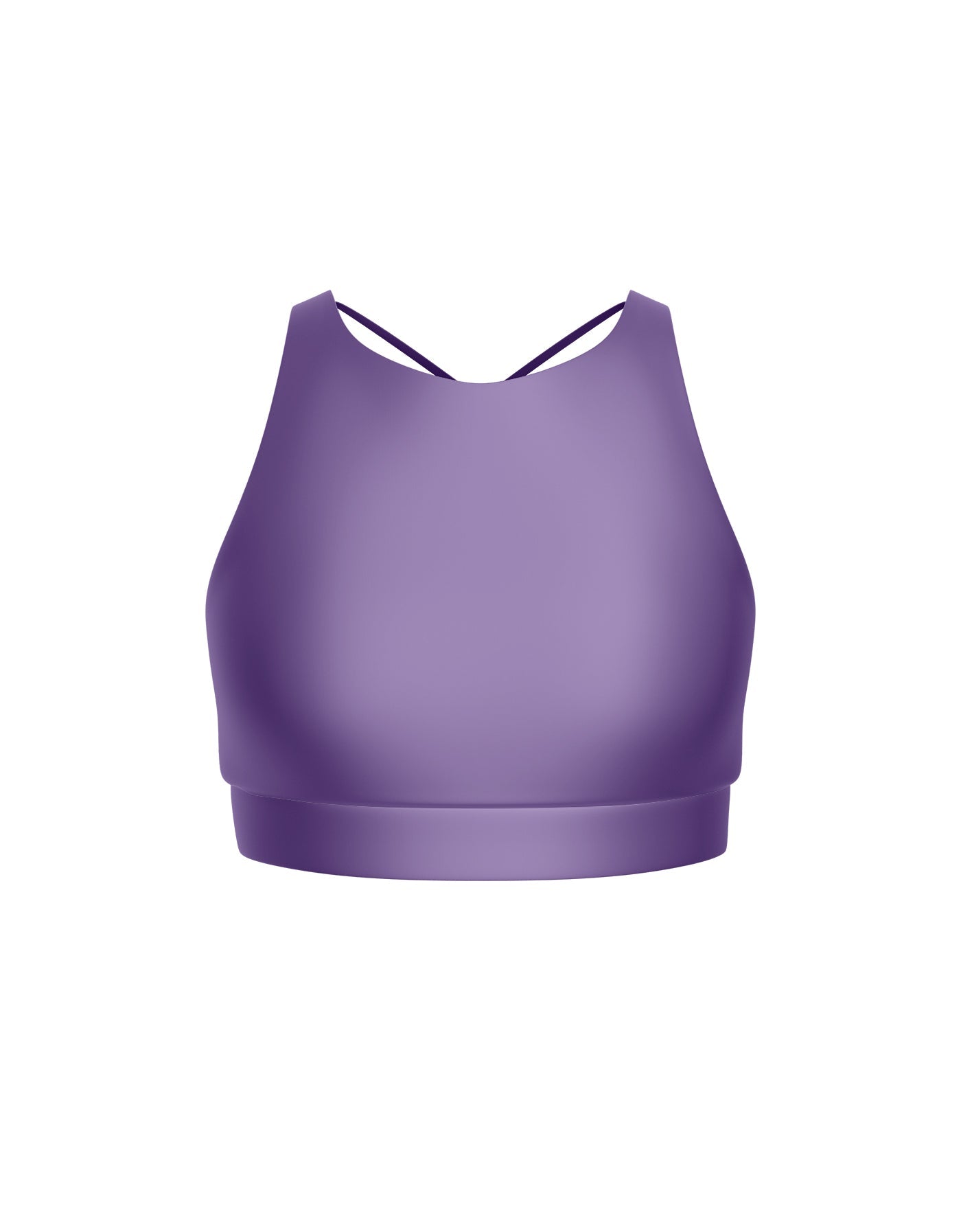 Solid Lycra High Neck Spaghetti Strap Crop