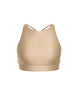 Solid Lycra High Neck Spaghetti Strap Crop