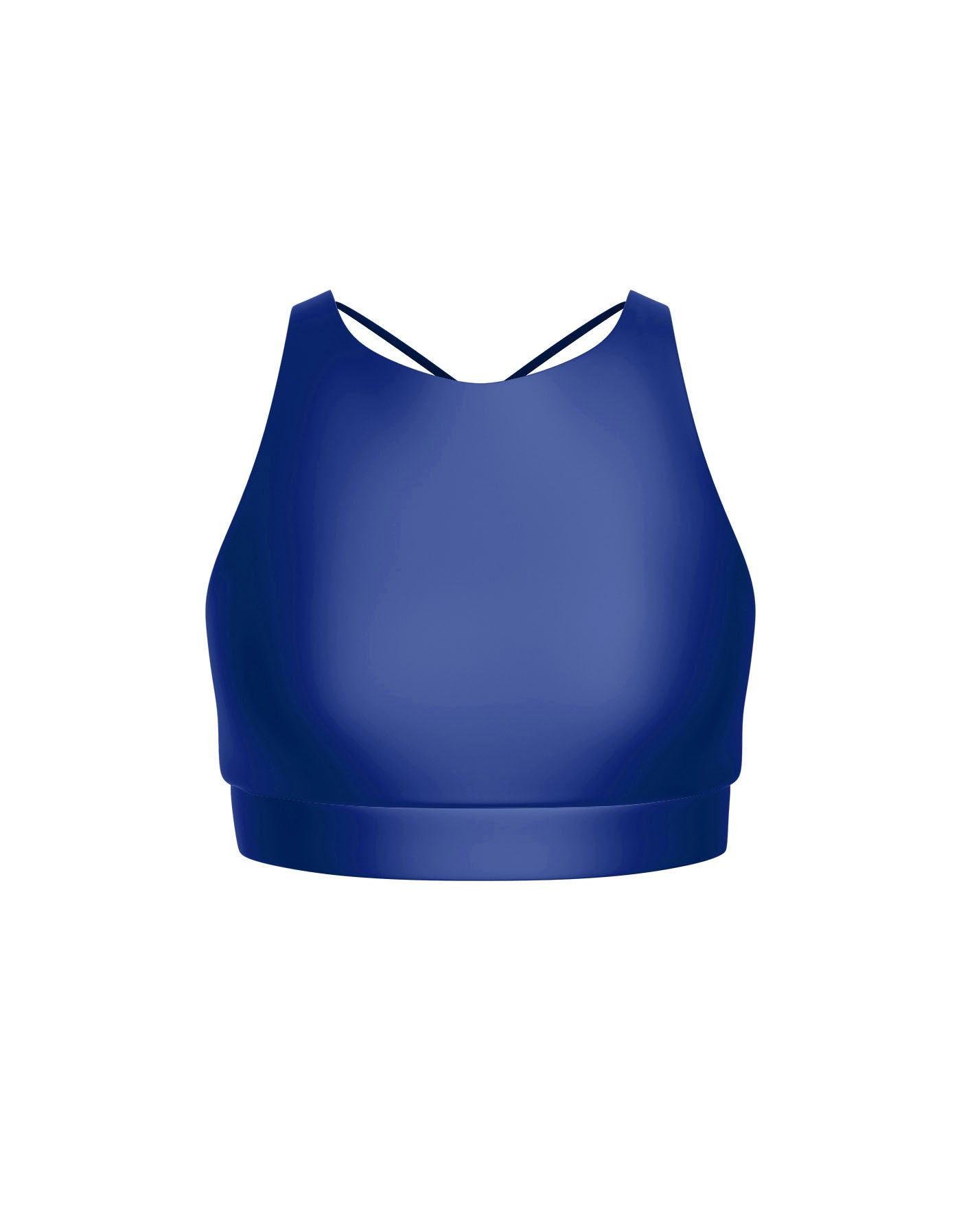 Solid Lycra High Neck Spaghetti Strap Crop